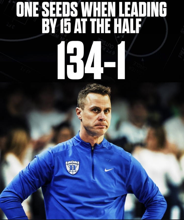 体育平台入口-此前1号种子半场领先15+时134胜0负！杜克创尴尬纪录&amp;成唯一输家